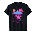 Synthwave Sunset Miami Beach 80S Miami T-Shirt - Minimalist Print Men Women - T-Shirt, Sweatshirt, Hoodie
