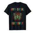Anti Social Butterfly Shy Distressed T-Shirt - Custom Art Print for Adults - T-Shirt, Sweatshirt, Hoodie