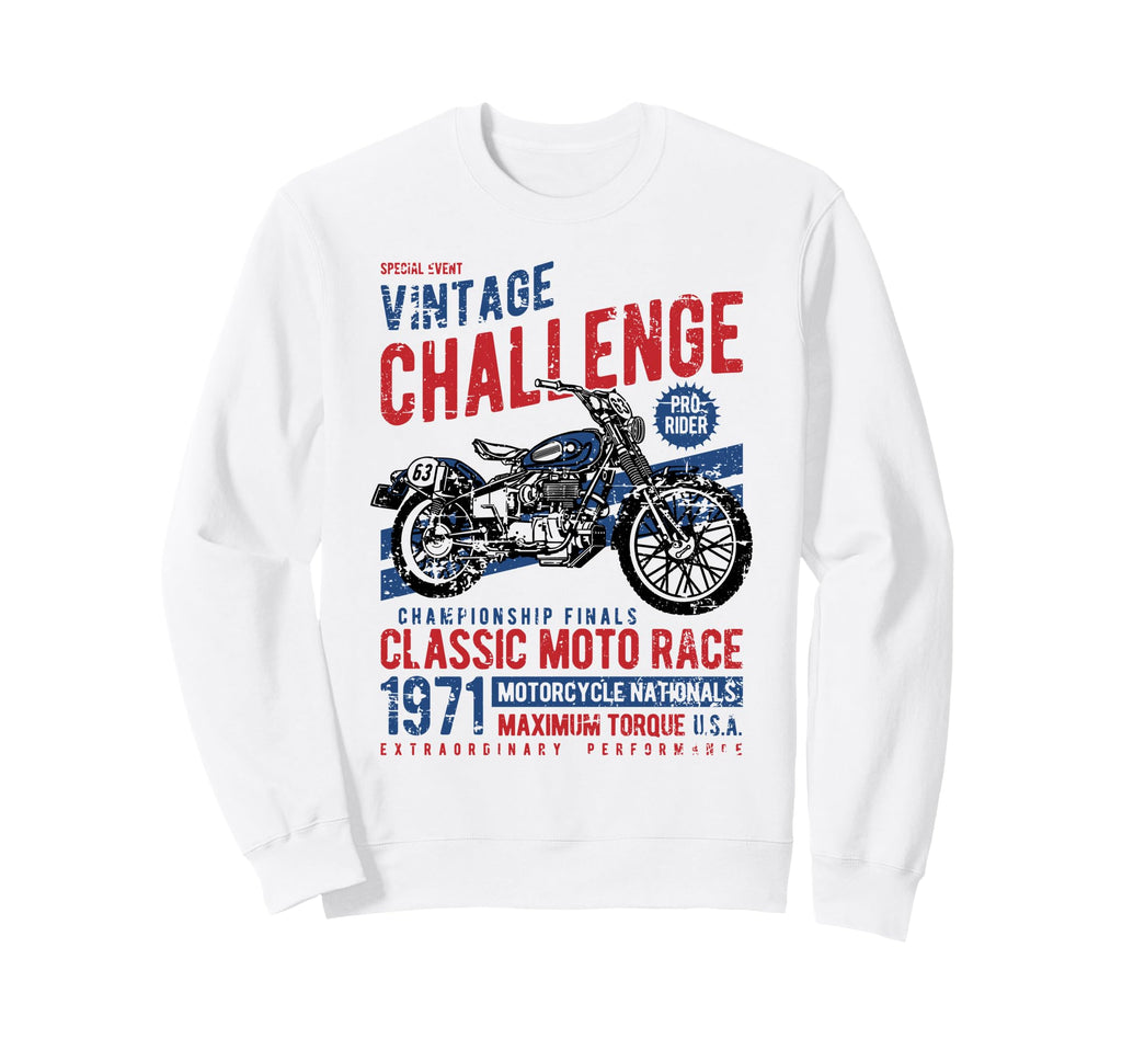 Challenge Motorcycle Race Sweatshirt - Minimalist Print for Adults - T-Shirt, Sweatshirt, Hoodie