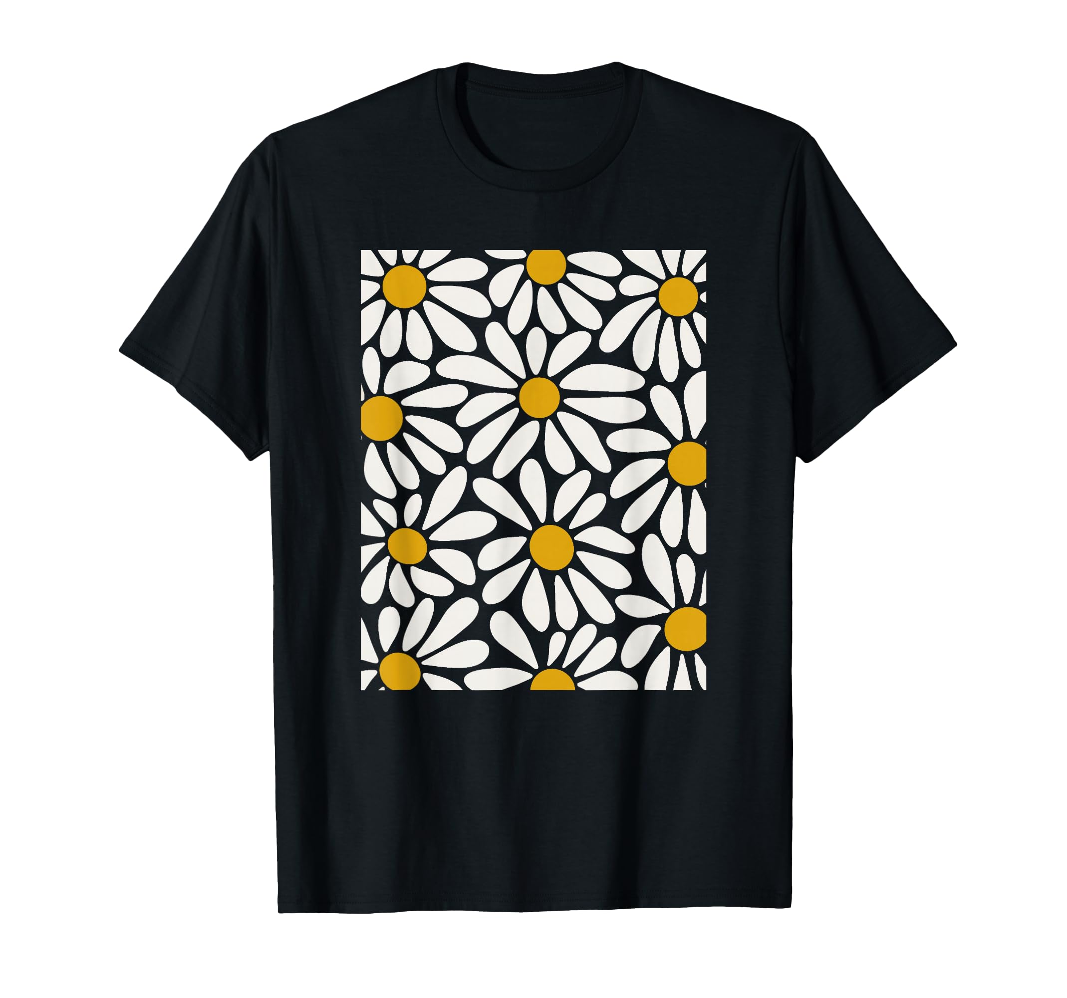 Boho White Daisy Floral Summer Art T-Shirt - Fun Novelty Design Unisex - T-Shirt, Sweatshirt, Hoodie