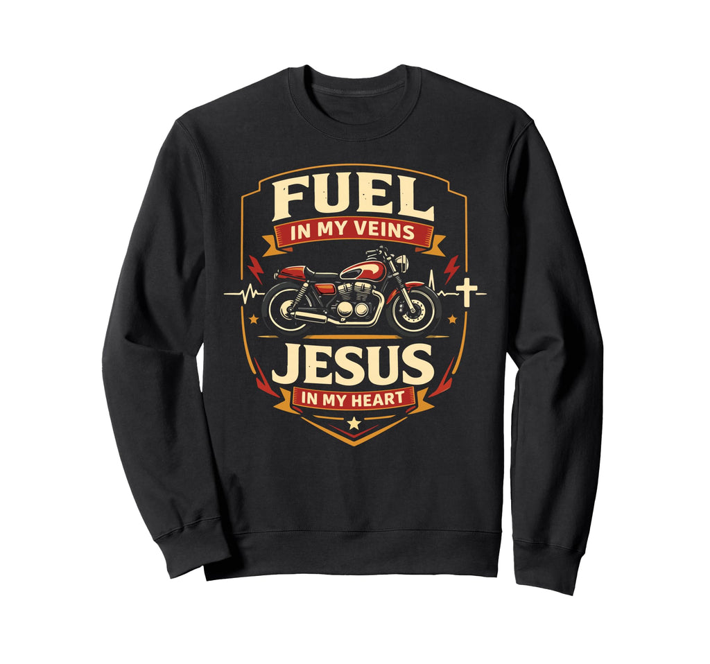 Motorcycle Biker Jesus Faith Sweatshirt - Fun Novelty Design Unisex - T-Shirt, Sweatshirt, Hoodie