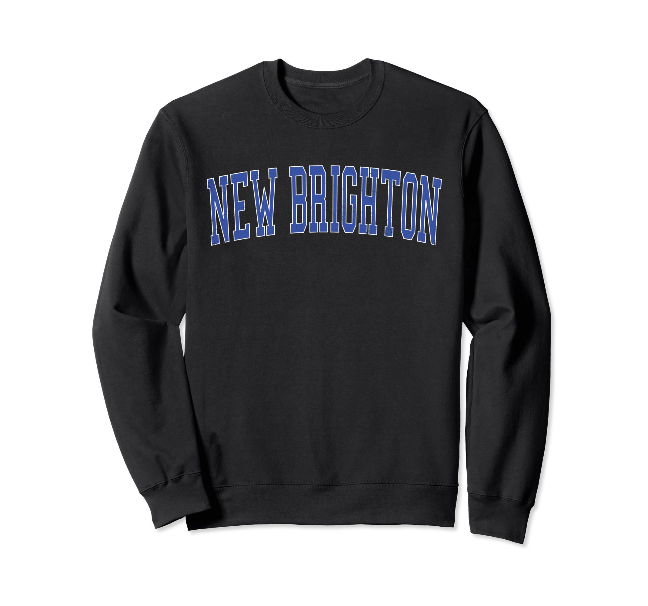 New Brighton Mn Distressed Blue Varsity Sweatshirt - Trendy Graphic Unisex - T-Shirt, Sweatshirt, Hoodie