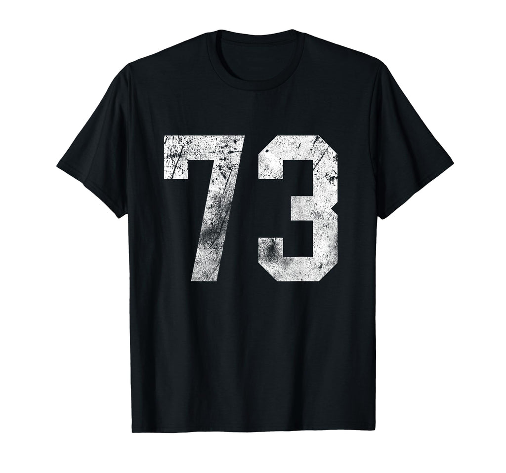 73 Distressed Number Birthday Lucky T-Shirt - Trendy Graphic for Adults - T-Shirt, Sweatshirt, Hoodie