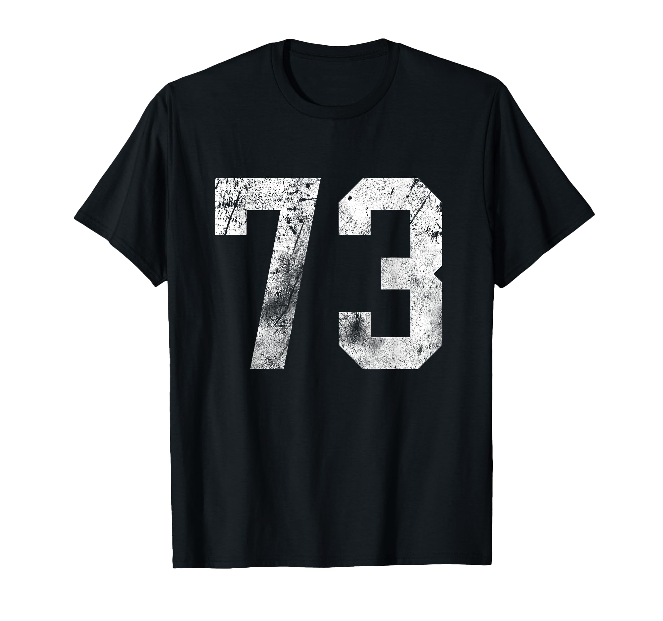 73 Distressed Number Birthday Lucky T-Shirt - Trendy Graphic for Adults - T-Shirt, Sweatshirt, Hoodie