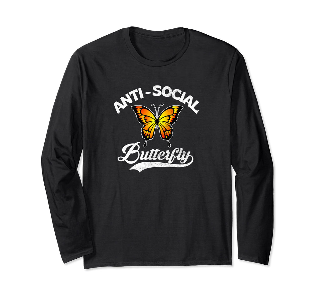 Anti Social Butterfly Shy Introvert T-Shirt - Aesthetic Graphic Unisex - T-Shirt, Sweatshirt, Hoodie