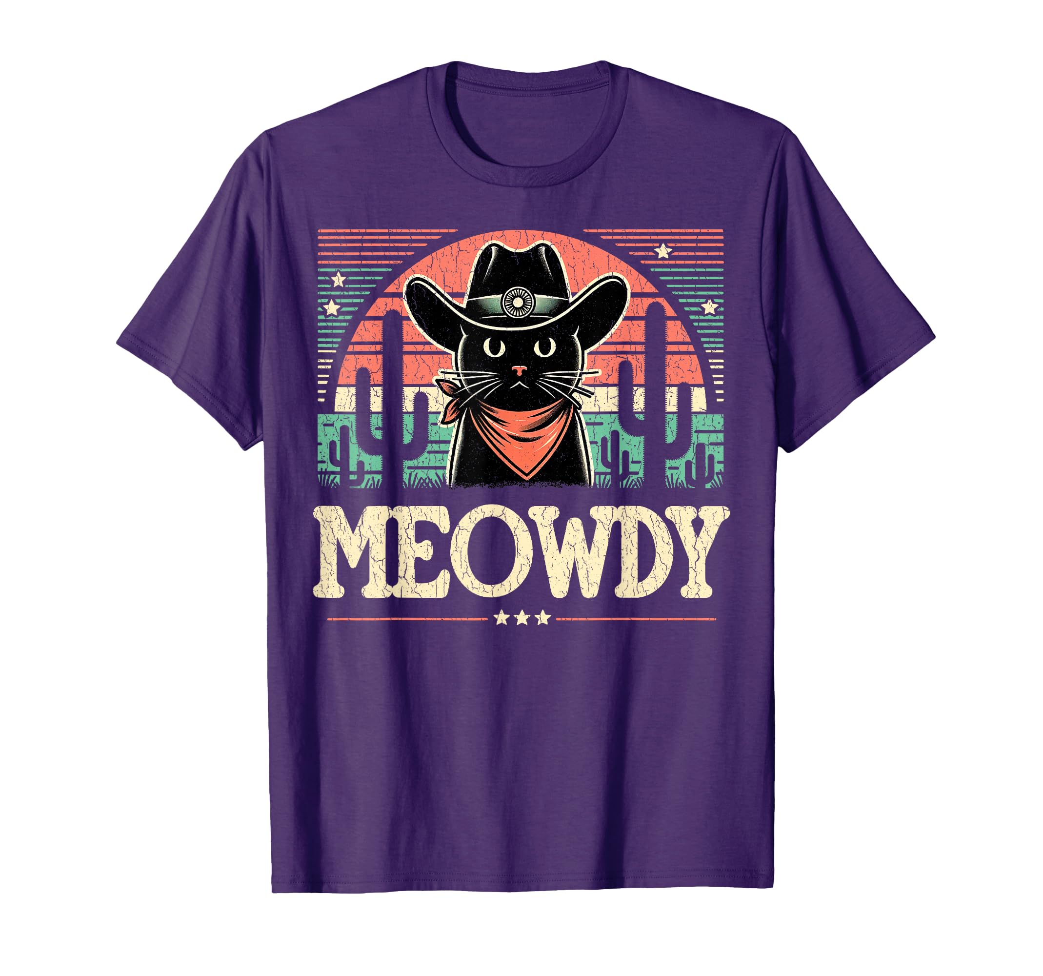 Meowdy Black Cat Cacti Howdy Funny T-Shirt - Aesthetic Graphic Unisex - T-Shirt, Sweatshirt, Hoodie