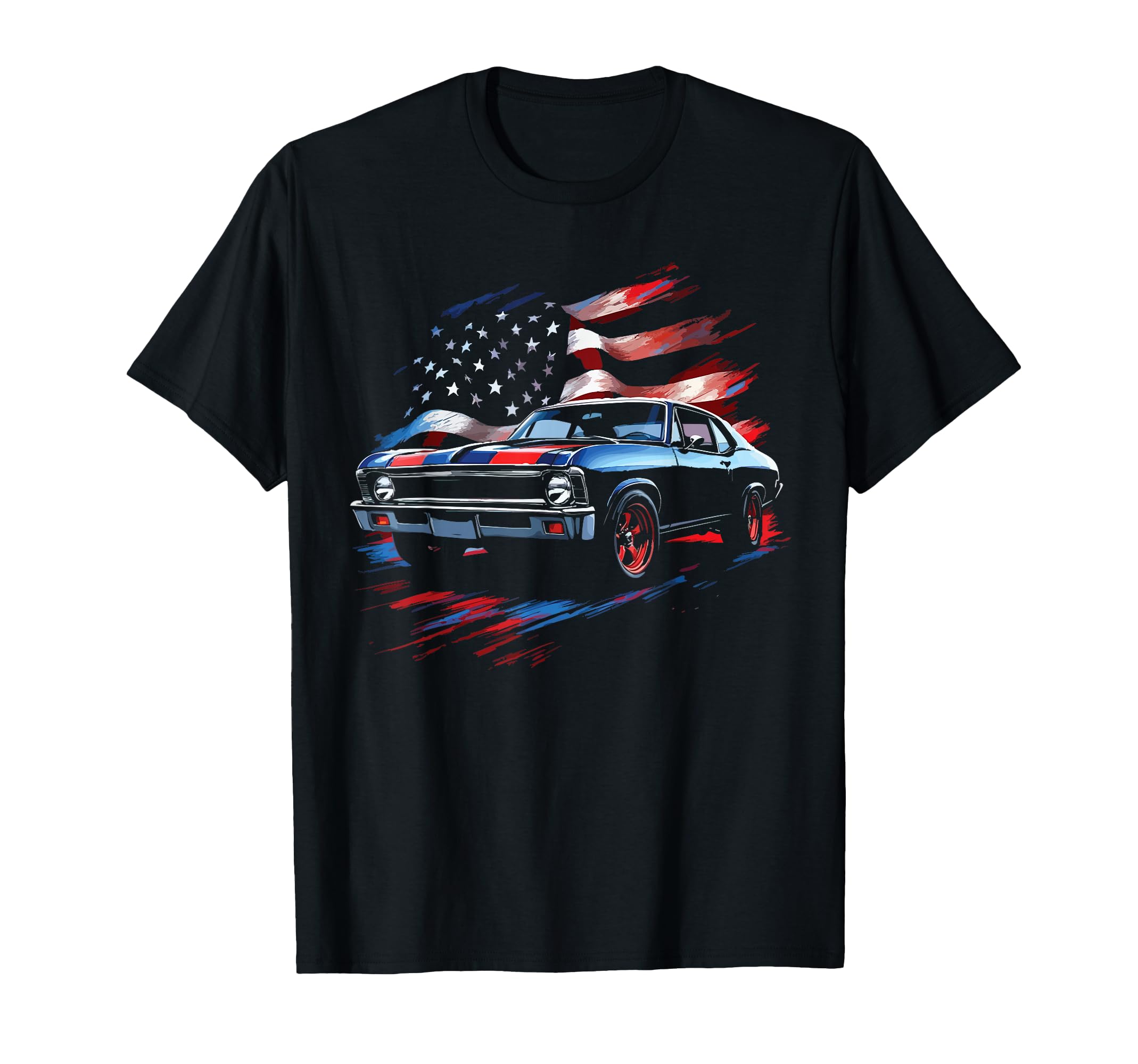 1968 Nova Ss Patriotic American Flag T-Shirt - Streetwear Style Men Women - T-Shirt, Sweatshirt, Hoodie