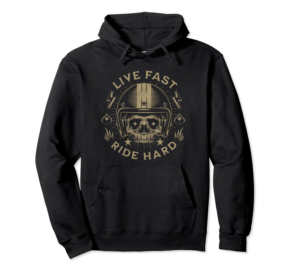 Live Fast Ride Hard Motorcycle Riding Hoodie - Custom Art Print for Adults - T-Shirt, Sweatshirt, Hoodie