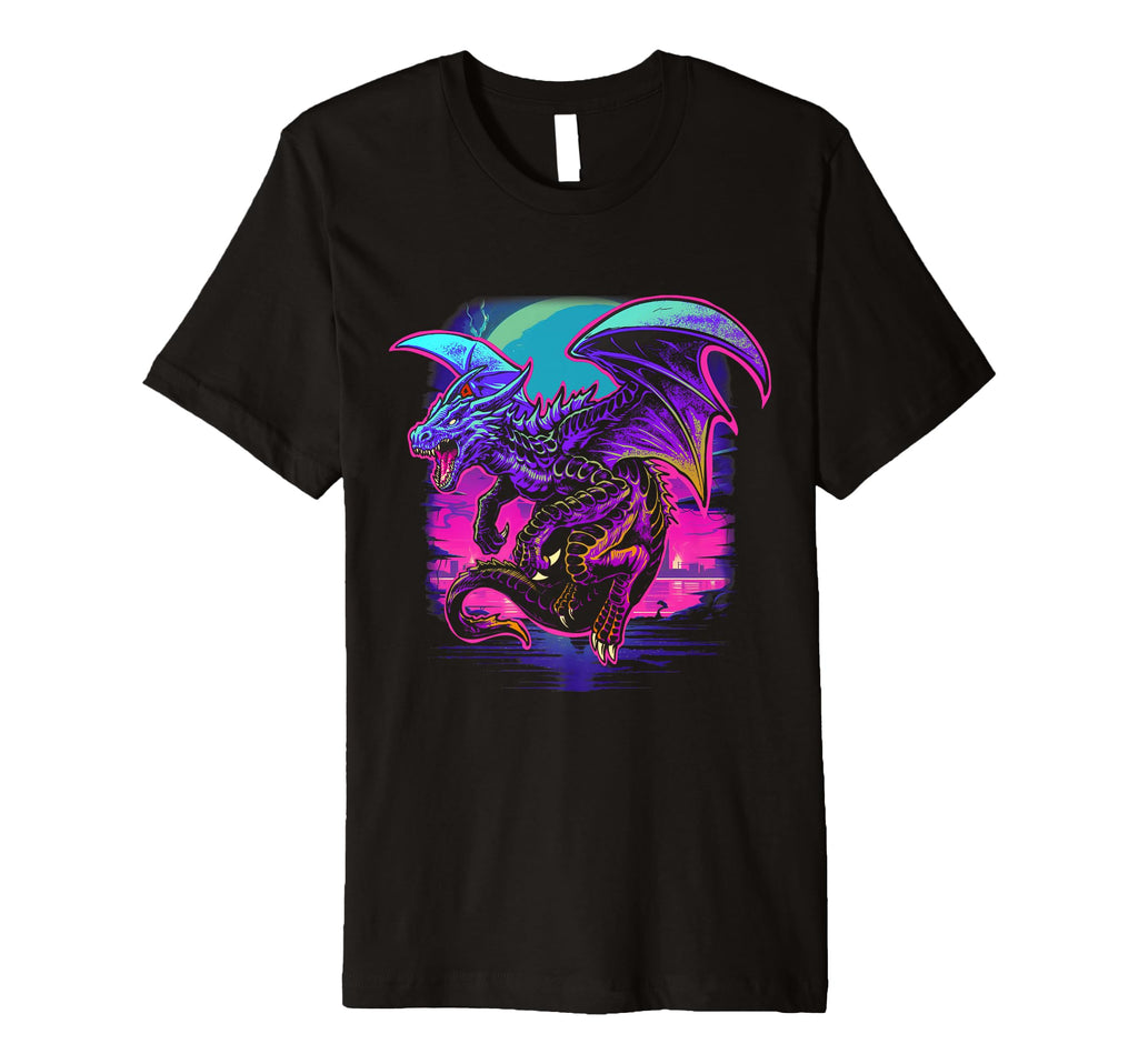 Cyberpunk Dragon Futuristic Outrun T-Shirt - Aesthetic Graphic Unisex - T-Shirt, Sweatshirt, Hoodie