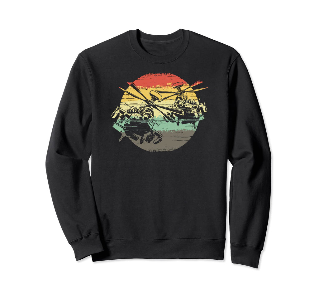 Distressed Military Helicopter Sweatshirt - Aesthetic Graphic Men Women - T-Shirt, Sweatshirt, Hoodie