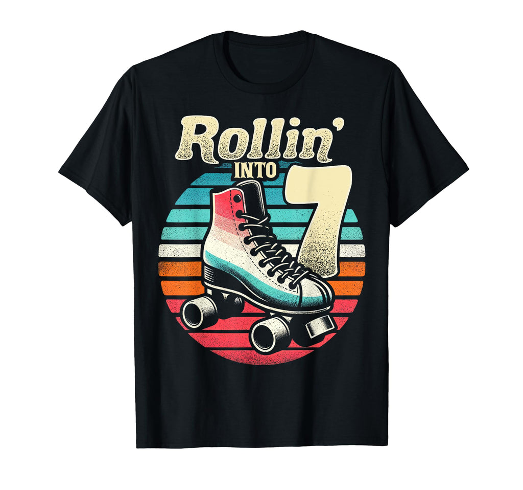 Roller Skating 7Th Birthday Party T-Shirt - Novelty Apparel Men Women - T-Shirt, Sweatshirt, Hoodie