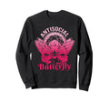 Antisocial Butterfly Moth Gothic Dark Sweatshirt - Graphic Print Unisex - T-Shirt, Sweatshirt, Hoodie