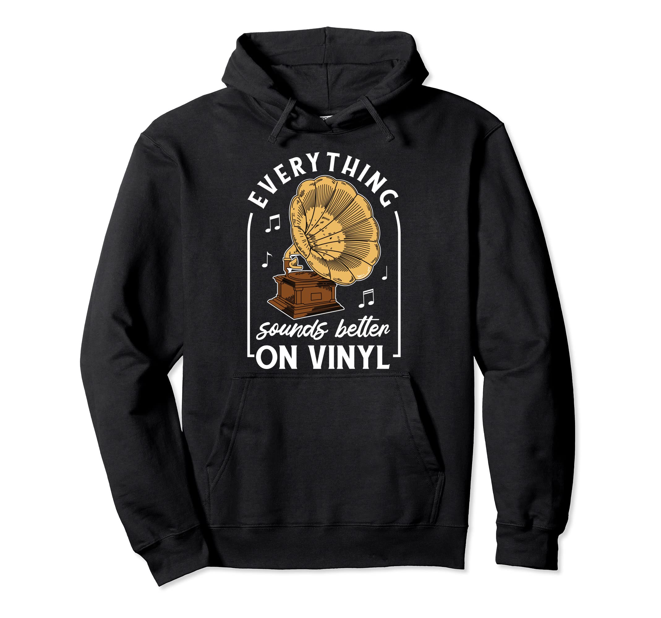 Vinyl Record Player Music Hoodie - Fun Novelty Design Unisex - T-Shirt, Sweatshirt, Hoodie