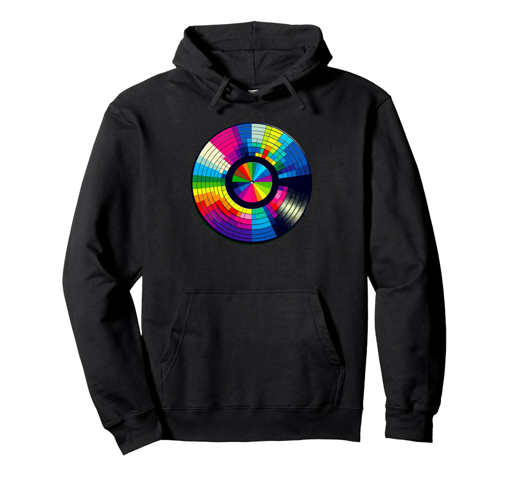 Vinyl Record Player Music Hoodie - Fun Novelty Design for Adults - T-Shirt, Sweatshirt, Hoodie