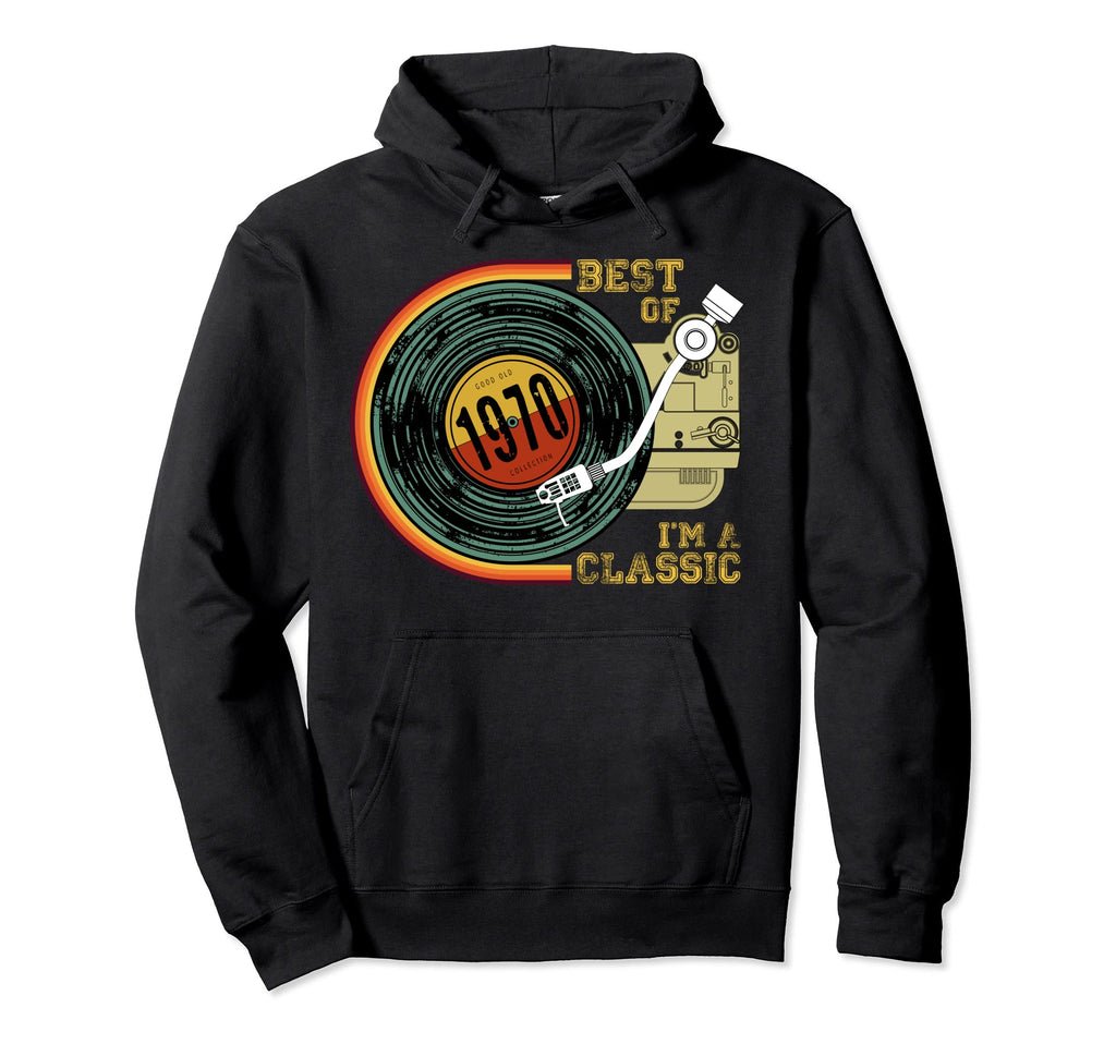 1970S Im 51Th Birthday Vinyl Hoodie - Aesthetic Graphic for Adults - T-Shirt, Sweatshirt, Hoodie