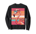 Flamingo Sunglasses Bird 80S Sweatshirt - Trendy Graphic Unisex - T-Shirt, Sweatshirt, Hoodie
