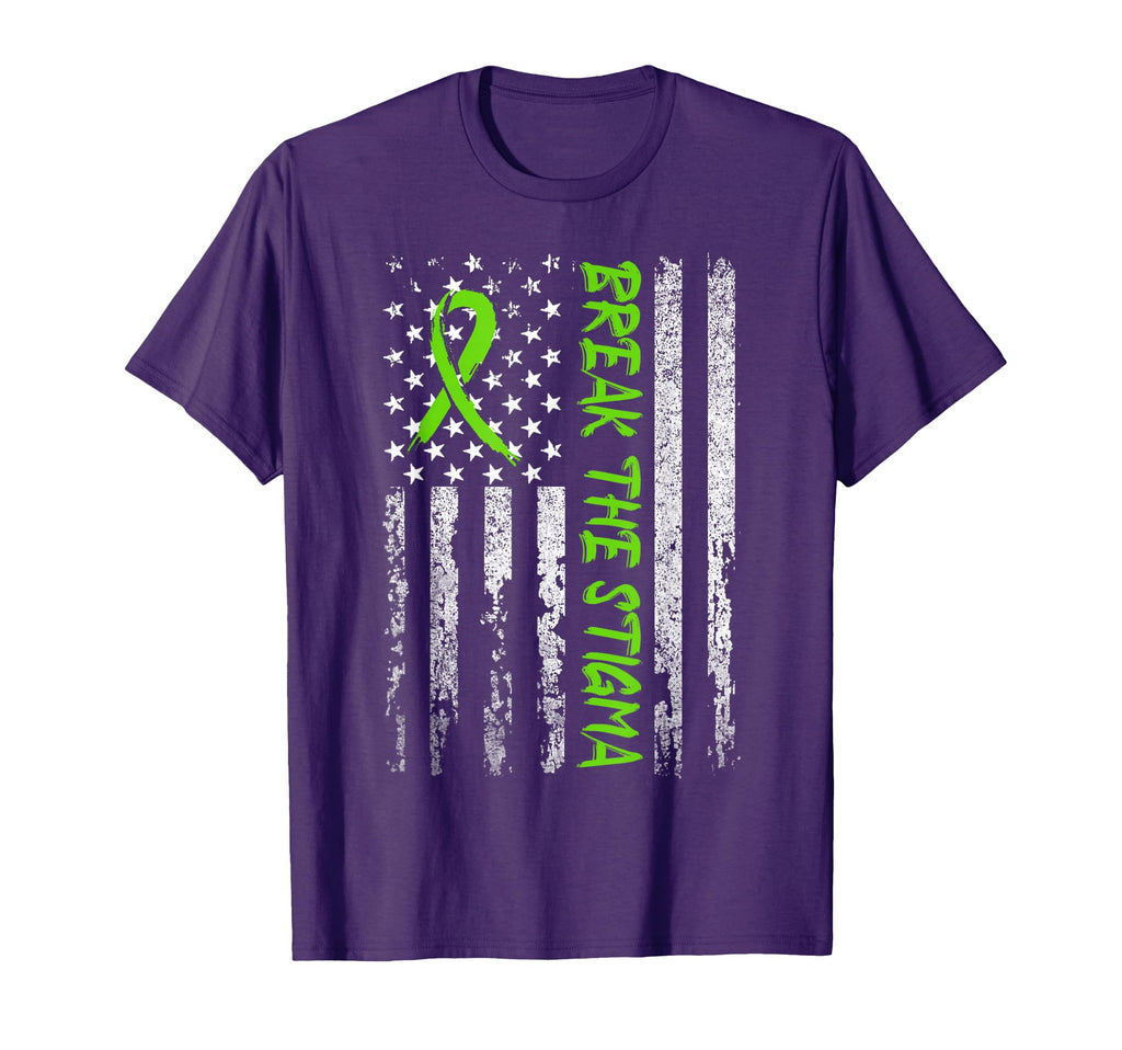 Break Stigma Green Mental Health T-Shirt - Aesthetic Graphic Unisex - T-Shirt, Sweatshirt, Hoodie