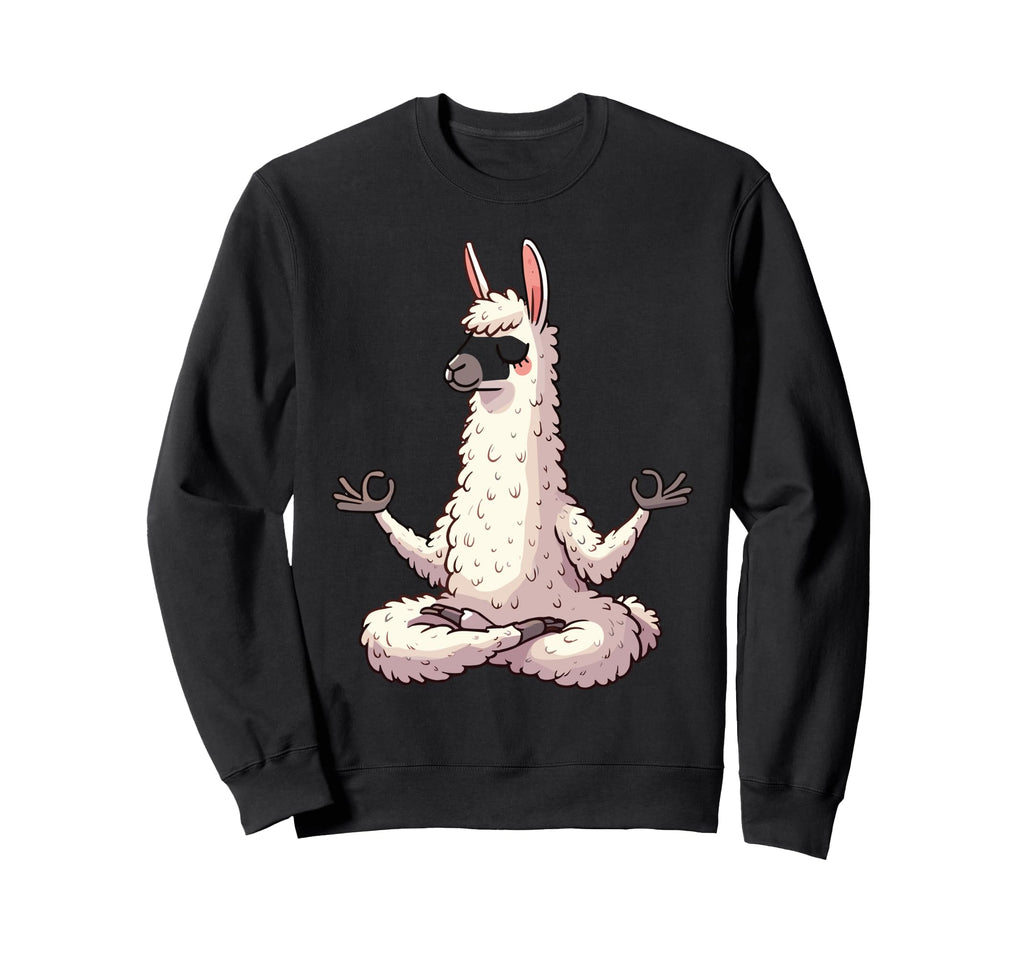 Meditation Llama Yoga Pose Relaxing Sweatshirt - Graphic Print Men Women - T-Shirt, Sweatshirt, Hoodie