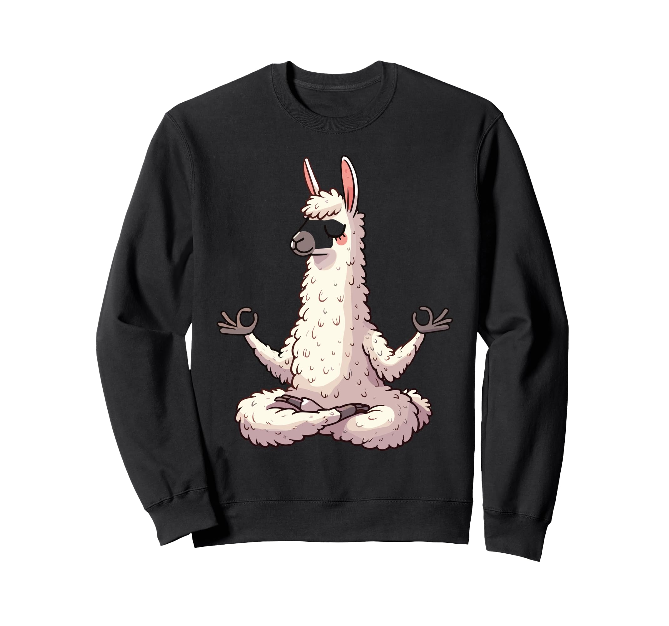 Meditation Llama Yoga Pose Relaxing Sweatshirt - Graphic Print Men Women - T-Shirt, Sweatshirt, Hoodie