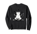 Meditation Cat Yoga Pose Relaxing Sweatshirt - Unique Graphic Men Women - T-Shirt, Sweatshirt, Hoodie