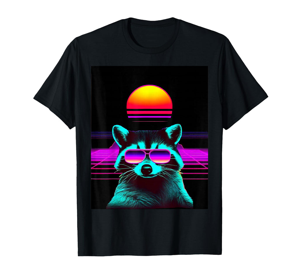 Funny Vaporwave Synthwave Racoon T-Shirt - Streetwear Style for Adults - T-Shirt, Sweatshirt, Hoodie