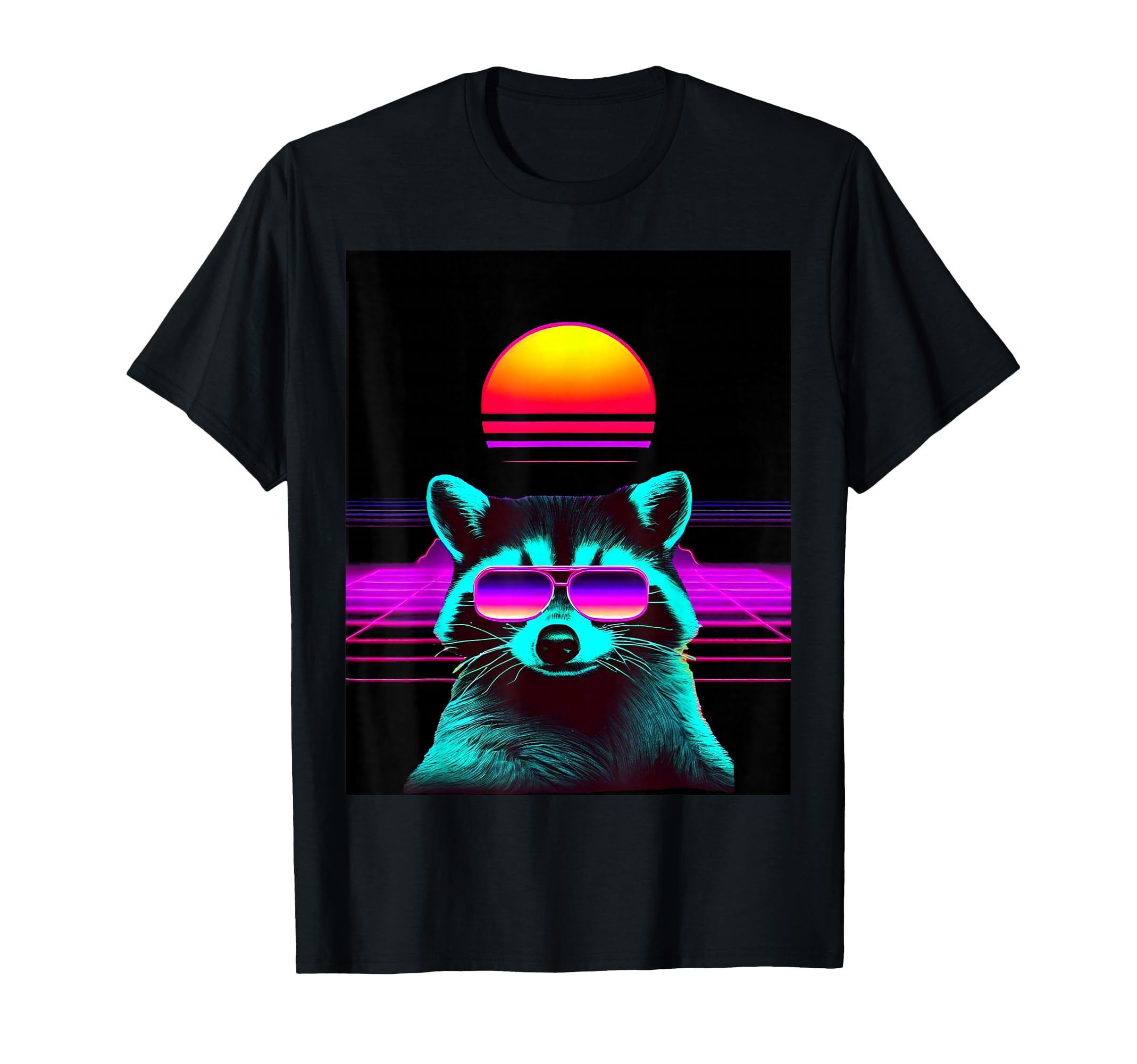 Funny Vaporwave Synthwave Racoon T-Shirt - Streetwear Style for Adults - T-Shirt, Sweatshirt, Hoodie