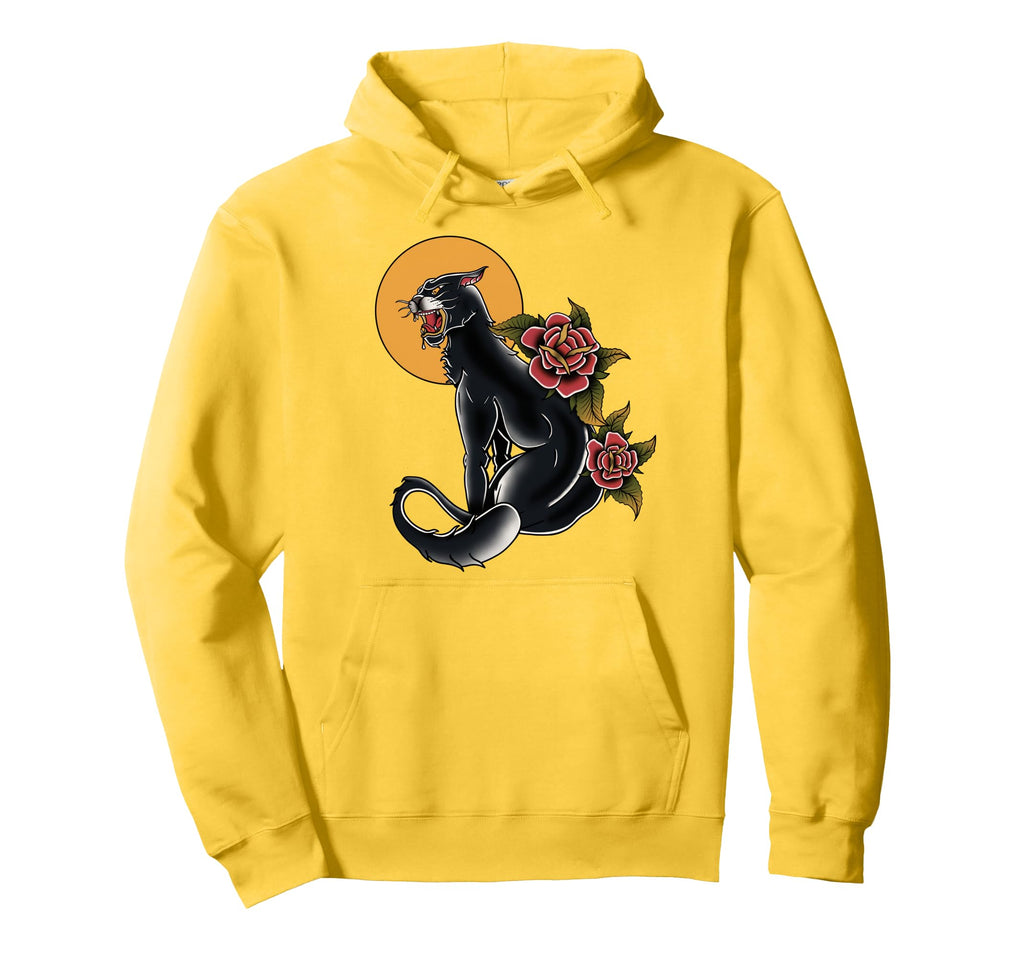 American Traditional Panther Tattoo Hoodie - Novelty Apparel for Adults - T-Shirt, Sweatshirt, Hoodie