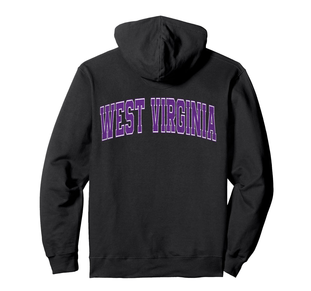 West Virginia Purple Text Hoodie - Trendy Graphic Unisex - T-Shirt, Sweatshirt, Hoodie