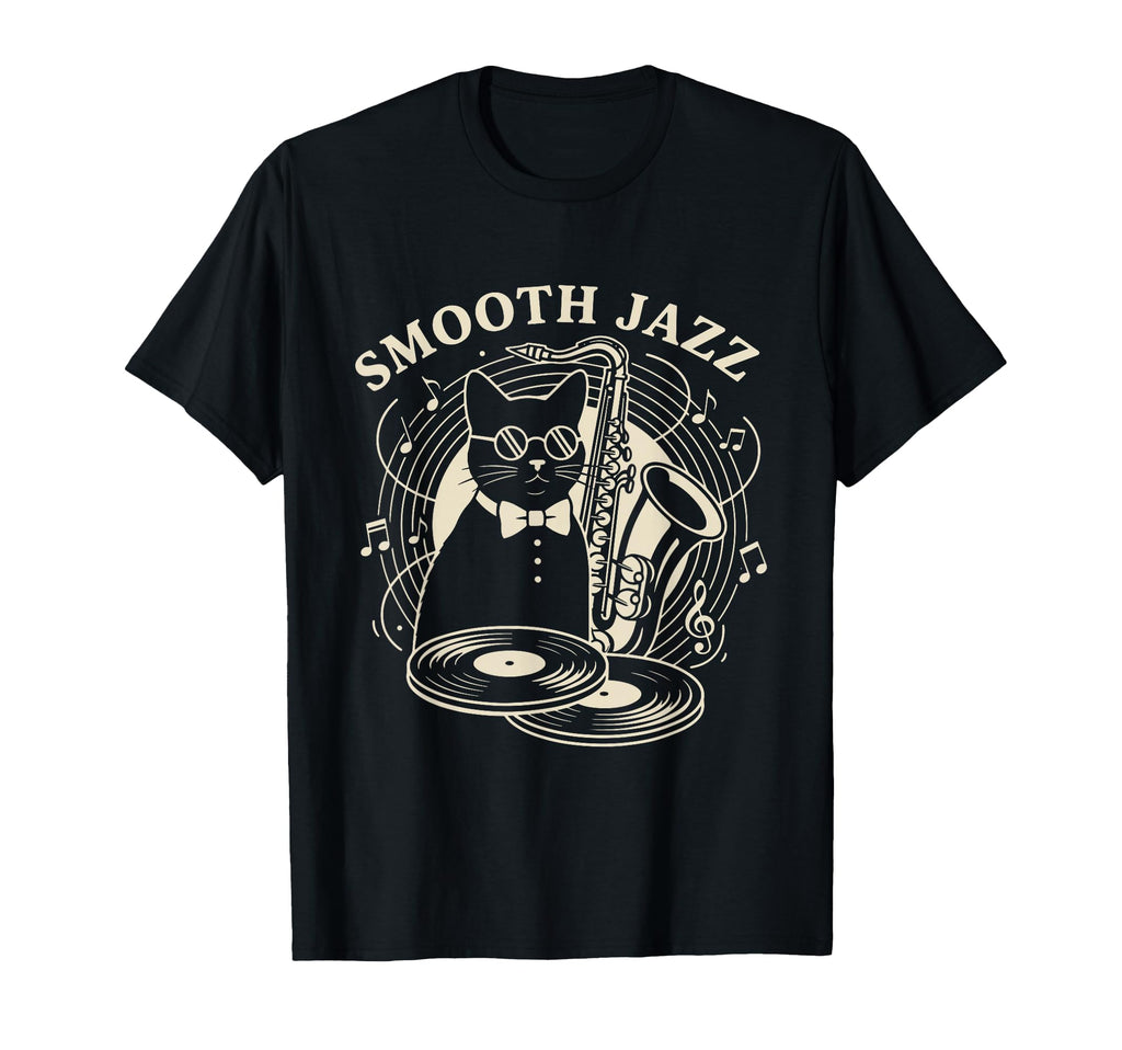 Smooth Jazz Cat Saxophone Player T-Shirt - Streetwear Style Men Women - T-Shirt, Sweatshirt, Hoodie
