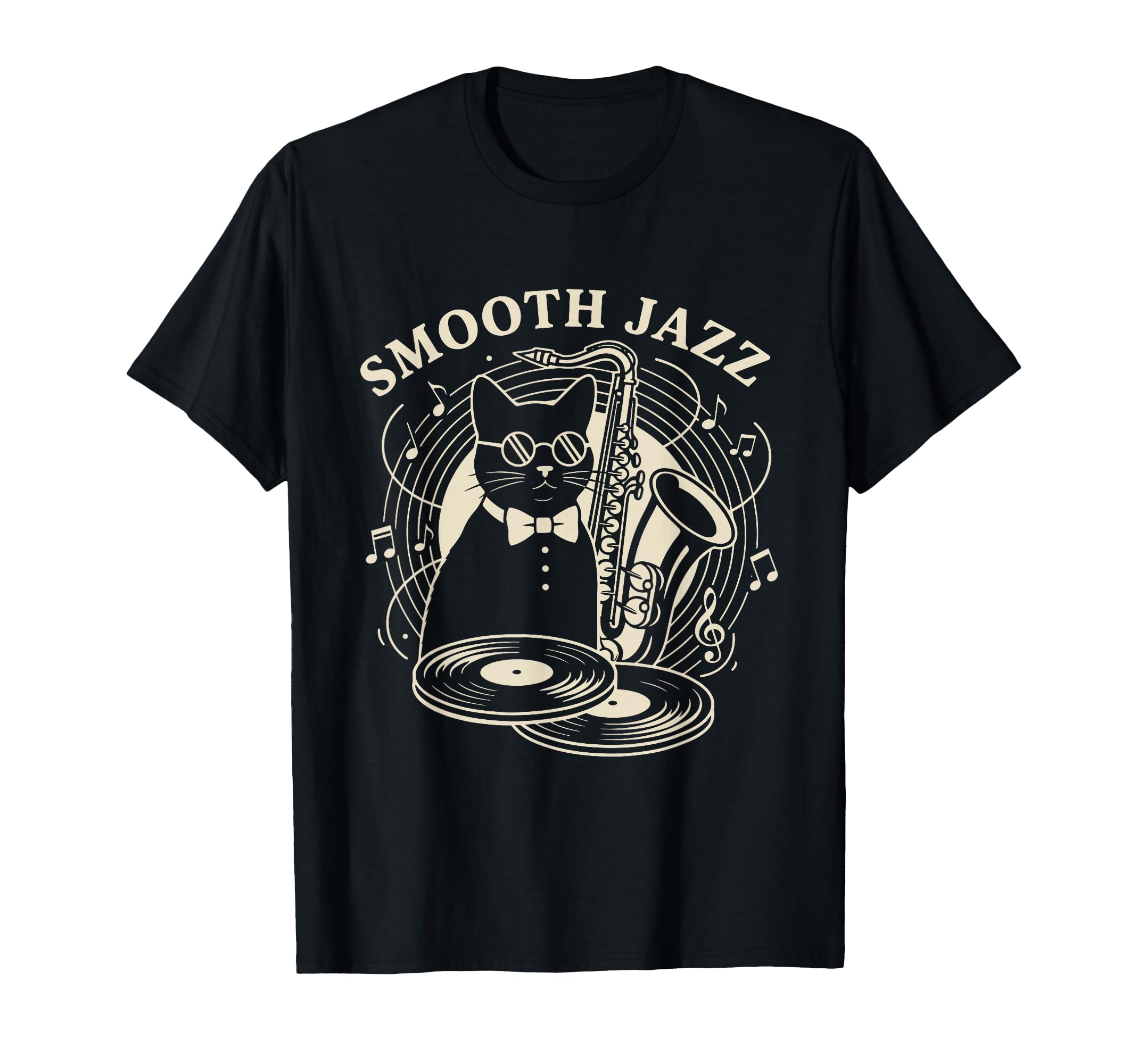 Smooth Jazz Cat Saxophone Player T-Shirt - Streetwear Style Men Women - T-Shirt, Sweatshirt, Hoodie