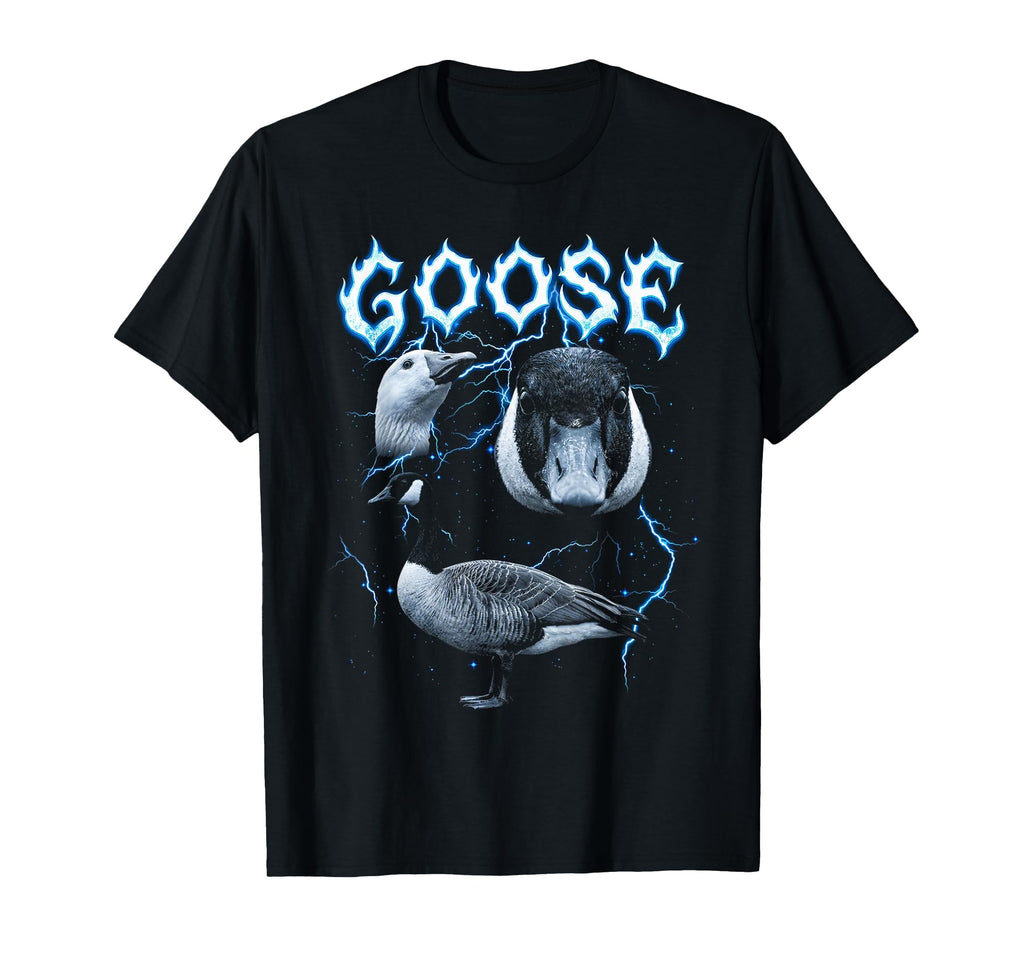 Goose 90S Silly Heavy Metal Goose T-Shirt - Aesthetic Graphic Men Women - T-Shirt, Sweatshirt, Hoodie