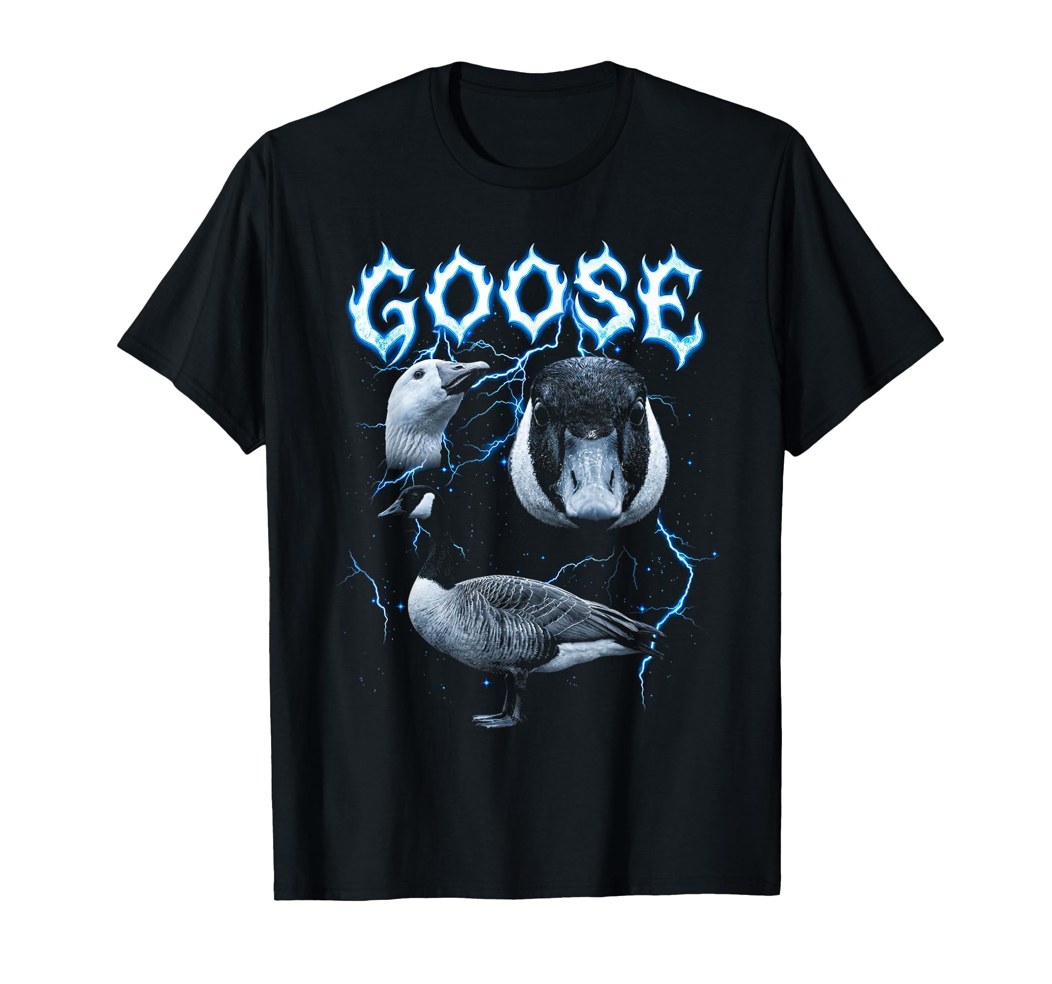 Goose 90S Silly Heavy Metal Goose T-Shirt - Aesthetic Graphic Men Women - T-Shirt, Sweatshirt, Hoodie