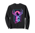 Vaporwave Deer Skull Raven Synthwave Sweatshirt - Aesthetic Graphic Unisex - T-Shirt, Sweatshirt, Hoodie