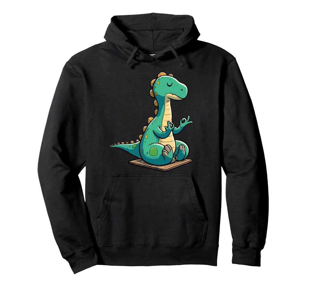 Meditation Dinosaur Yoga Pose Relaxing Hoodie - Novelty Apparel for Adults - T-Shirt, Sweatshirt, Hoodie