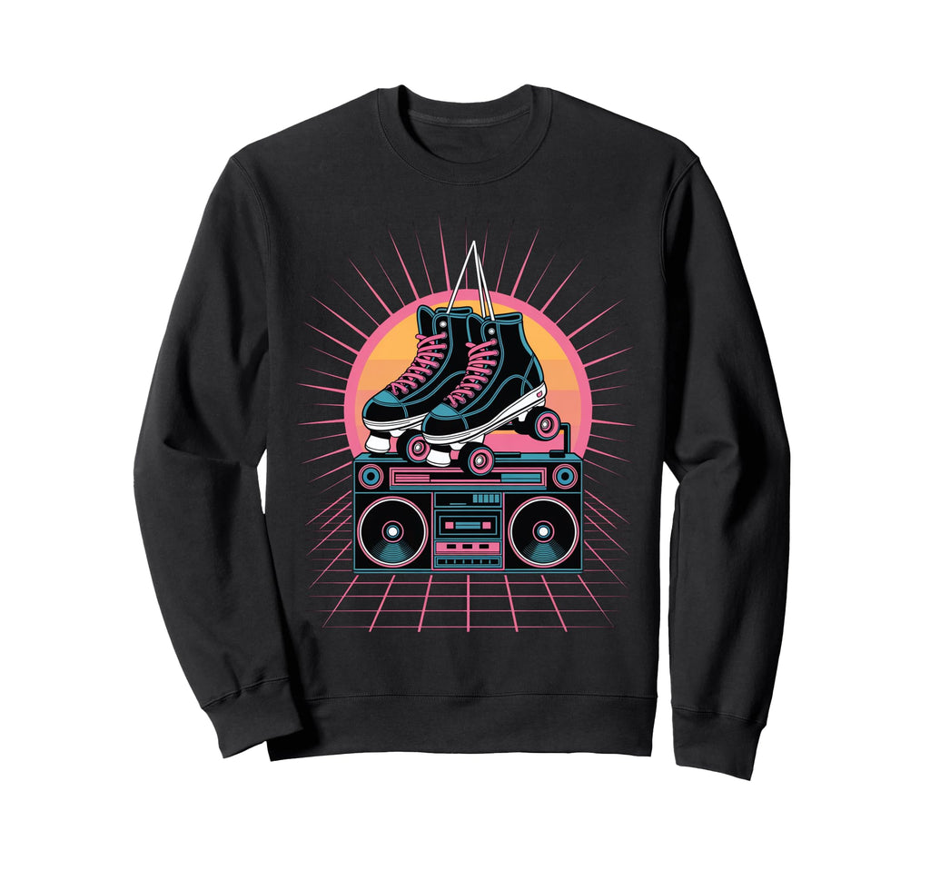 Roller Skates And Boombox Sweatshirt - Novelty Apparel Men Women - T-Shirt, Sweatshirt, Hoodie