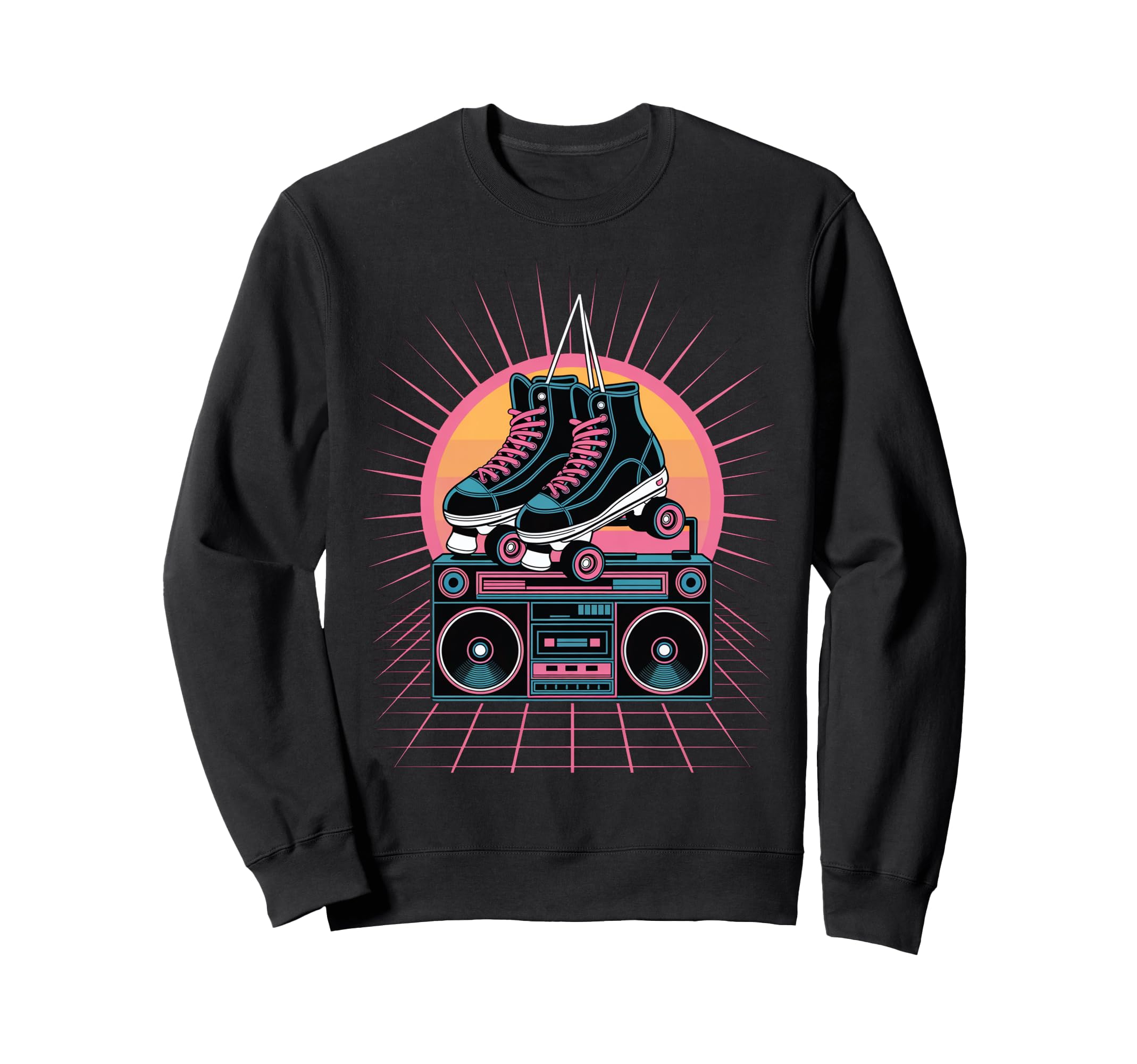 Roller Skates And Boombox Sweatshirt - Novelty Apparel Men Women - T-Shirt, Sweatshirt, Hoodie