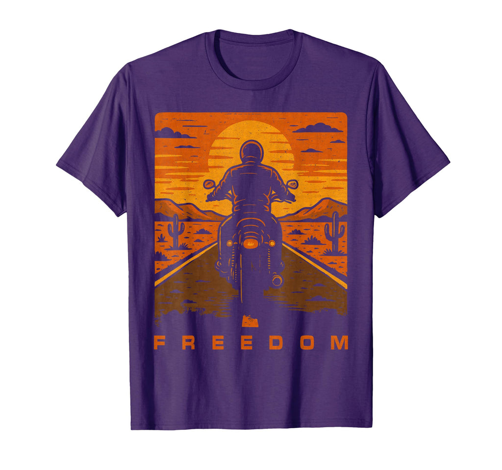 Freedom Silhouette Biker Motorcycle Lover T-Shirt - Minimalist Print Unisex - T-Shirt, Sweatshirt, Hoodie