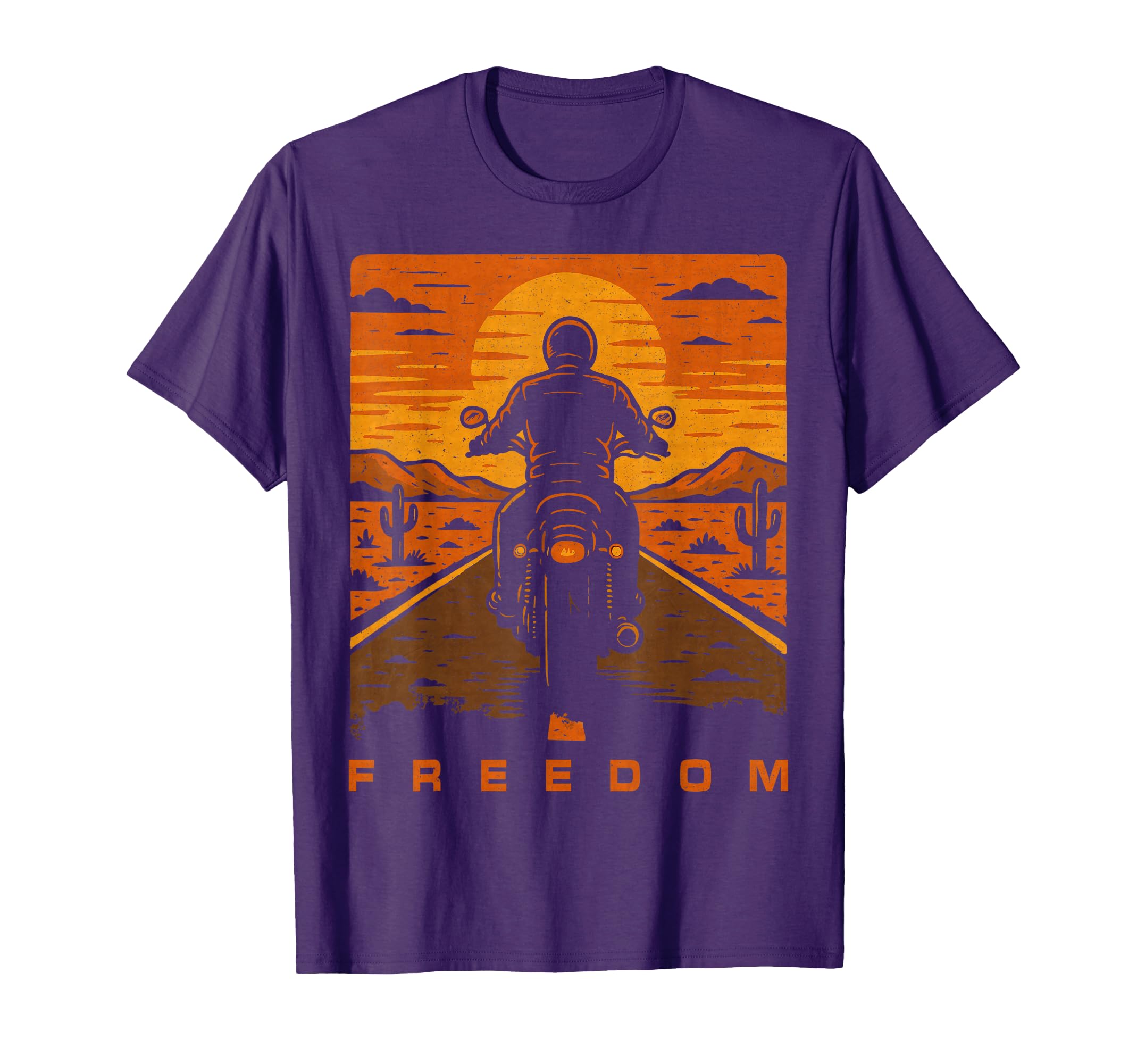 Freedom Silhouette Biker Motorcycle Lover T-Shirt - Minimalist Print Unisex - T-Shirt, Sweatshirt, Hoodie