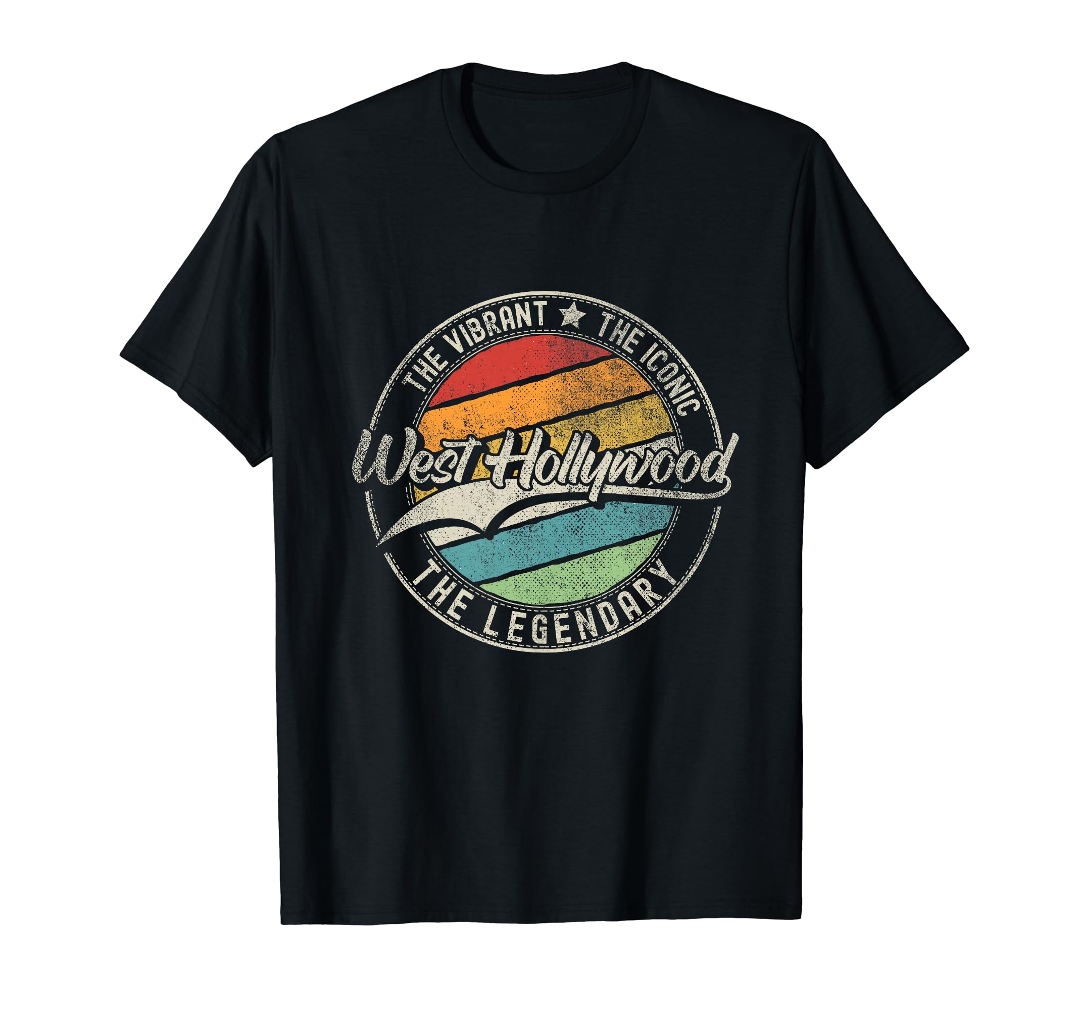 West Hollywood Ca California Distressed T-Shirt - Graphic Print Men Women - T-Shirt, Sweatshirt, Hoodie