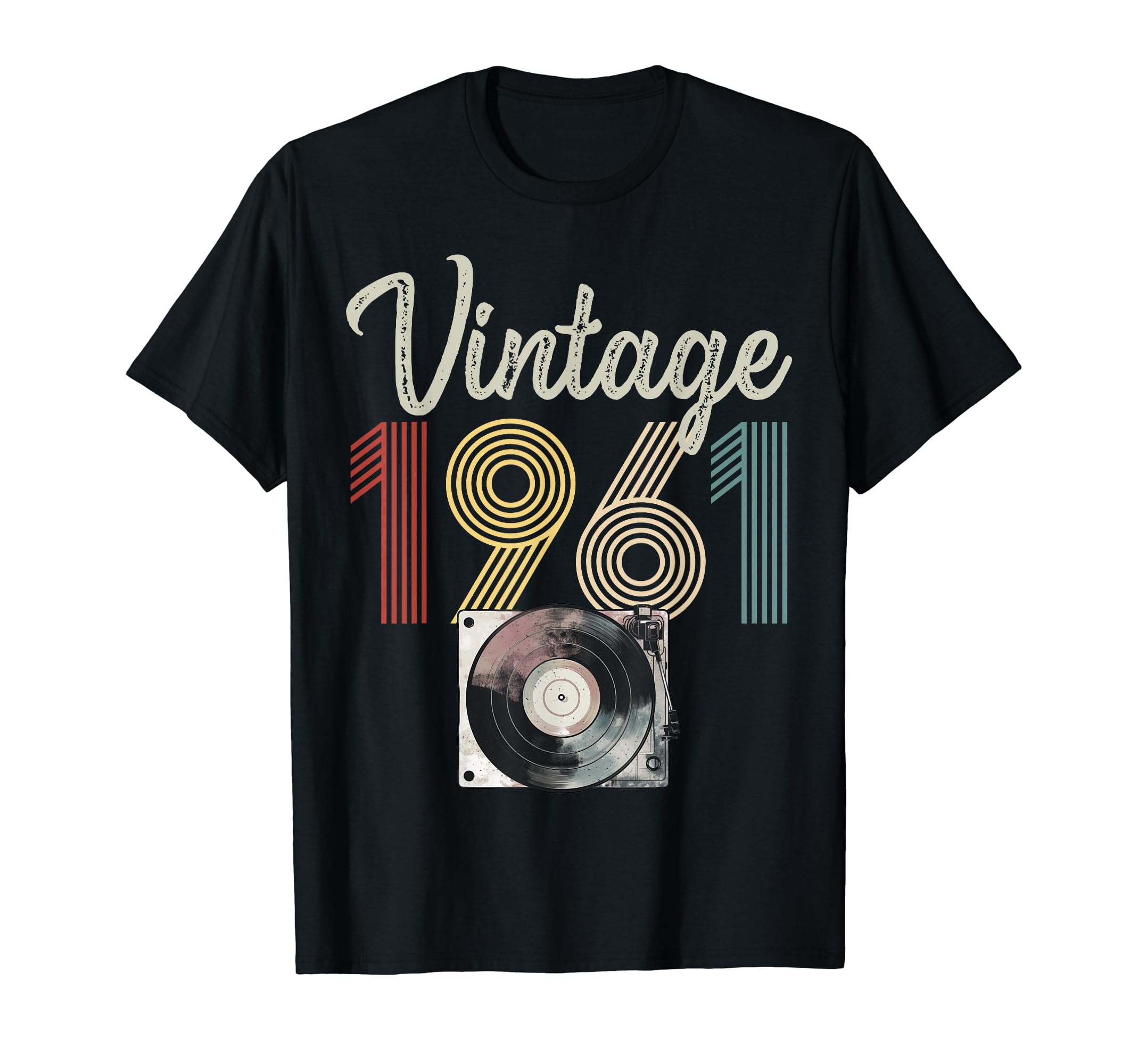 1961 Born 1961 Vinyl Record Player T-Shirt - Unique Graphic Unisex - T-Shirt, Sweatshirt, Hoodie