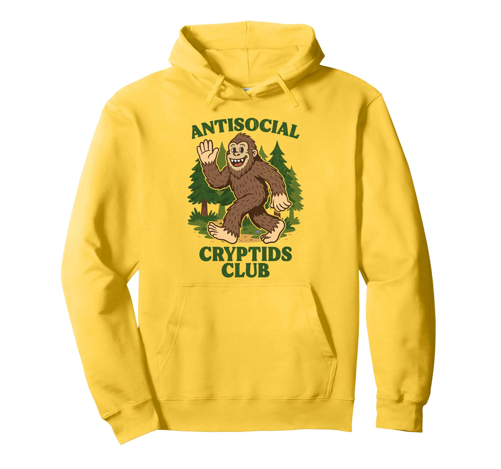 Antisocial Cryptids Club Bigfoot Mascot Hoodie - Trendy Graphic Men Women - T-Shirt, Sweatshirt, Hoodie