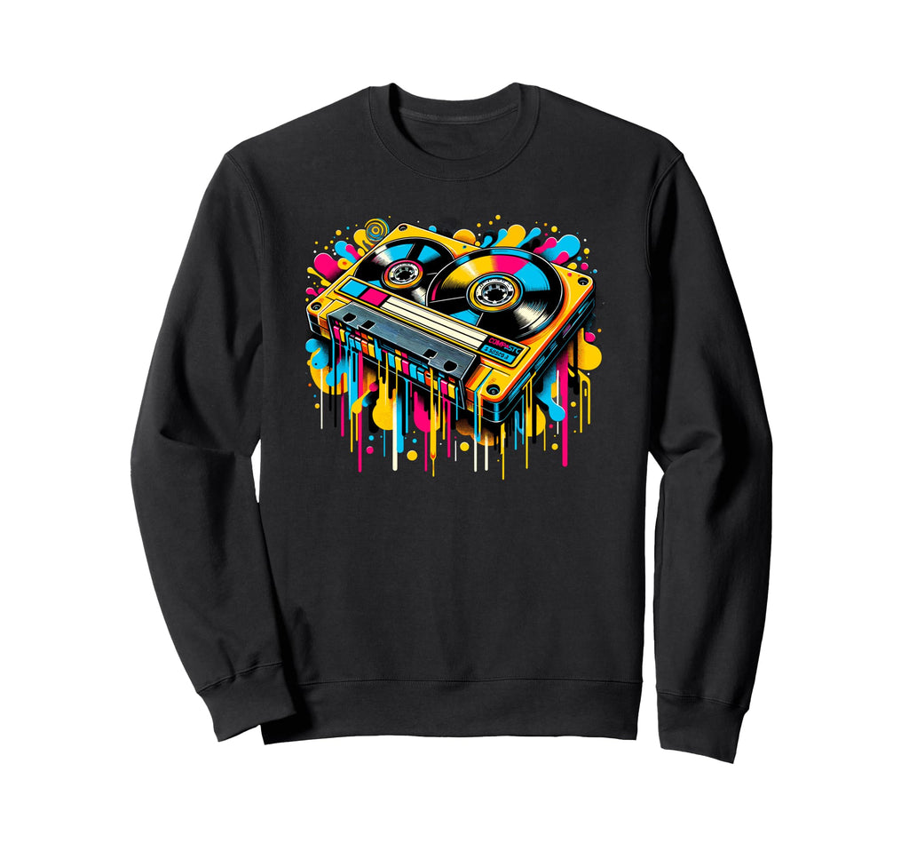 Dripping Paint Art Vinyl Record Sweatshirt - Graphic Print for Adults - T-Shirt, Sweatshirt, Hoodie