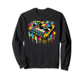 Dripping Paint Art Vinyl Record Sweatshirt - Graphic Print for Adults - T-Shirt, Sweatshirt, Hoodie