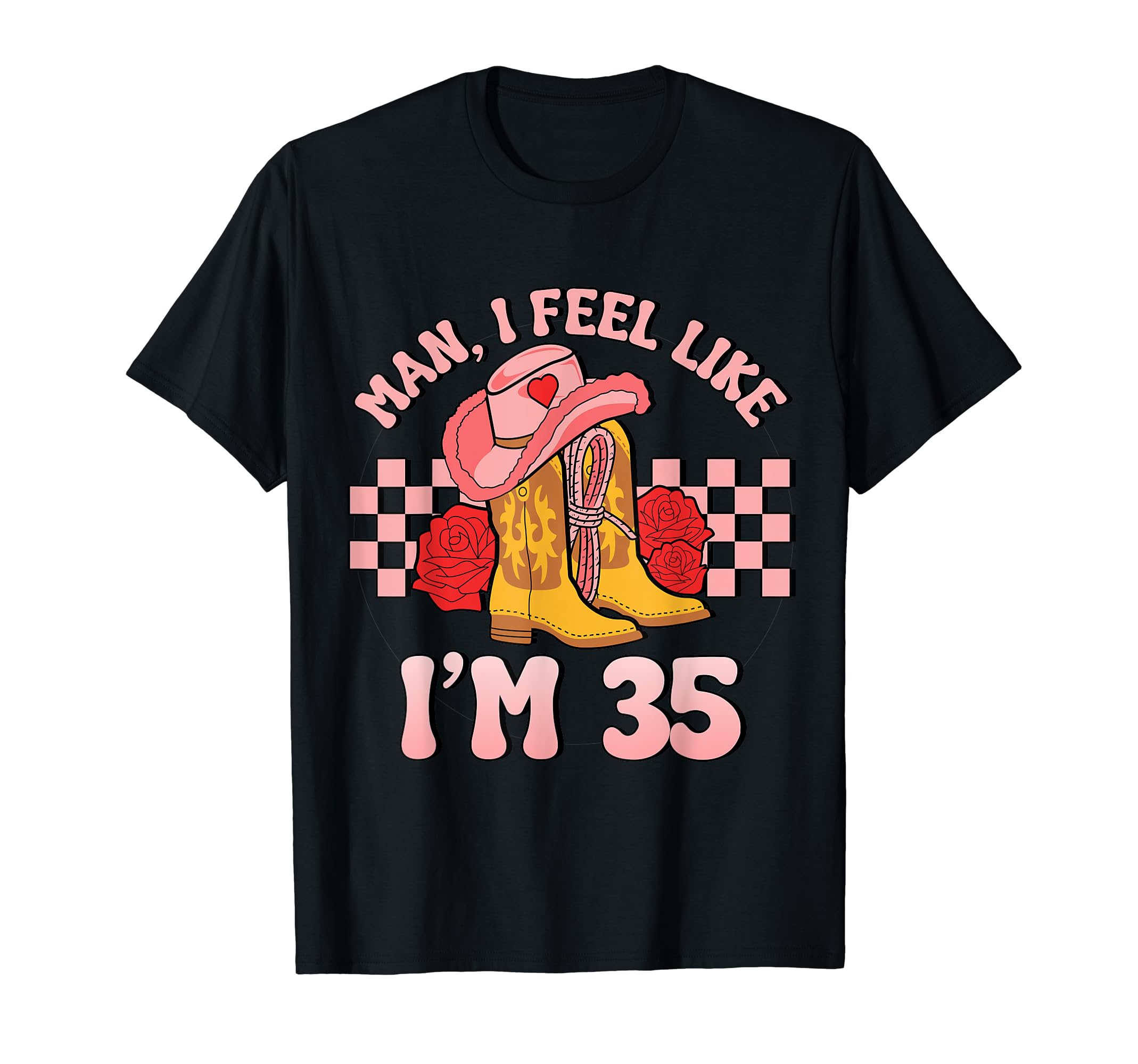 Groovy Western Rodeo 35Th Birthday I T-Shirt - Aesthetic Graphic Men Women - T-Shirt, Sweatshirt, Hoodie