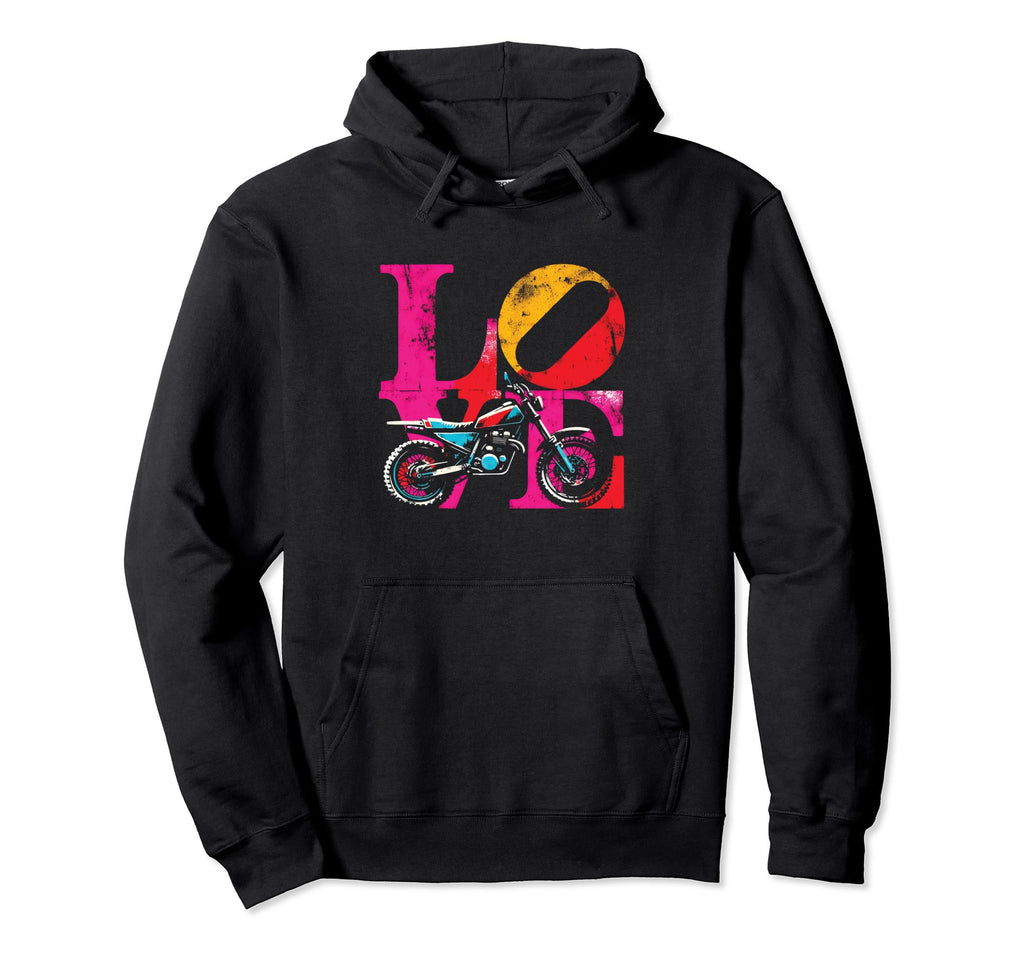 Love Dirtbike Colorful Motorcycle Biker Hoodie - Trendy Graphic Unisex - T-Shirt, Sweatshirt, Hoodie