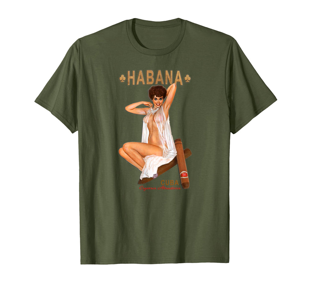 Cigarros Atractivos De Cuba Cigar Pinup T-Shirt - Novelty Apparel Men Women - T-Shirt, Sweatshirt, Hoodie