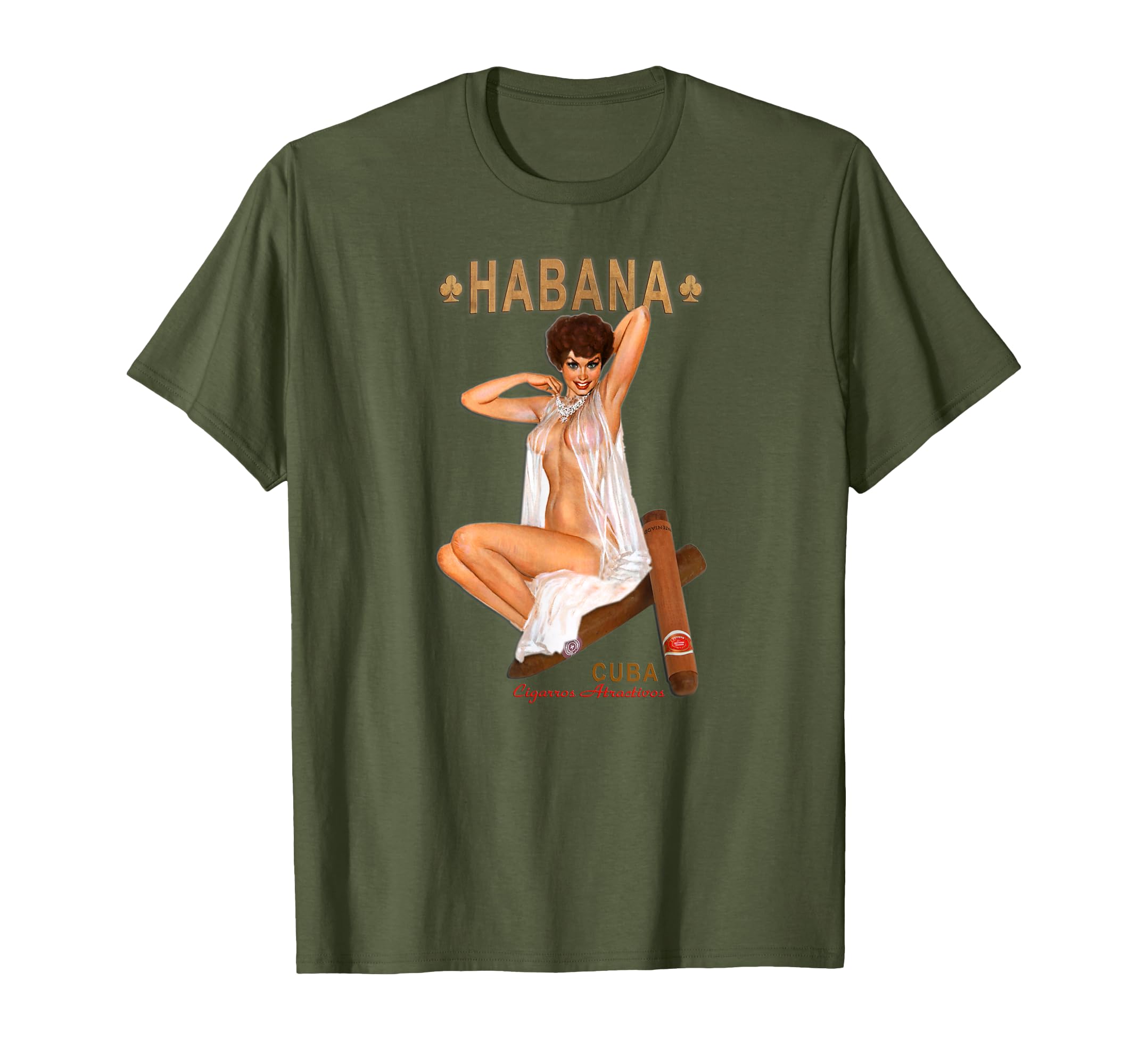 Cigarros Atractivos De Cuba Cigar Pinup T-Shirt - Novelty Apparel Men Women - T-Shirt, Sweatshirt, Hoodie