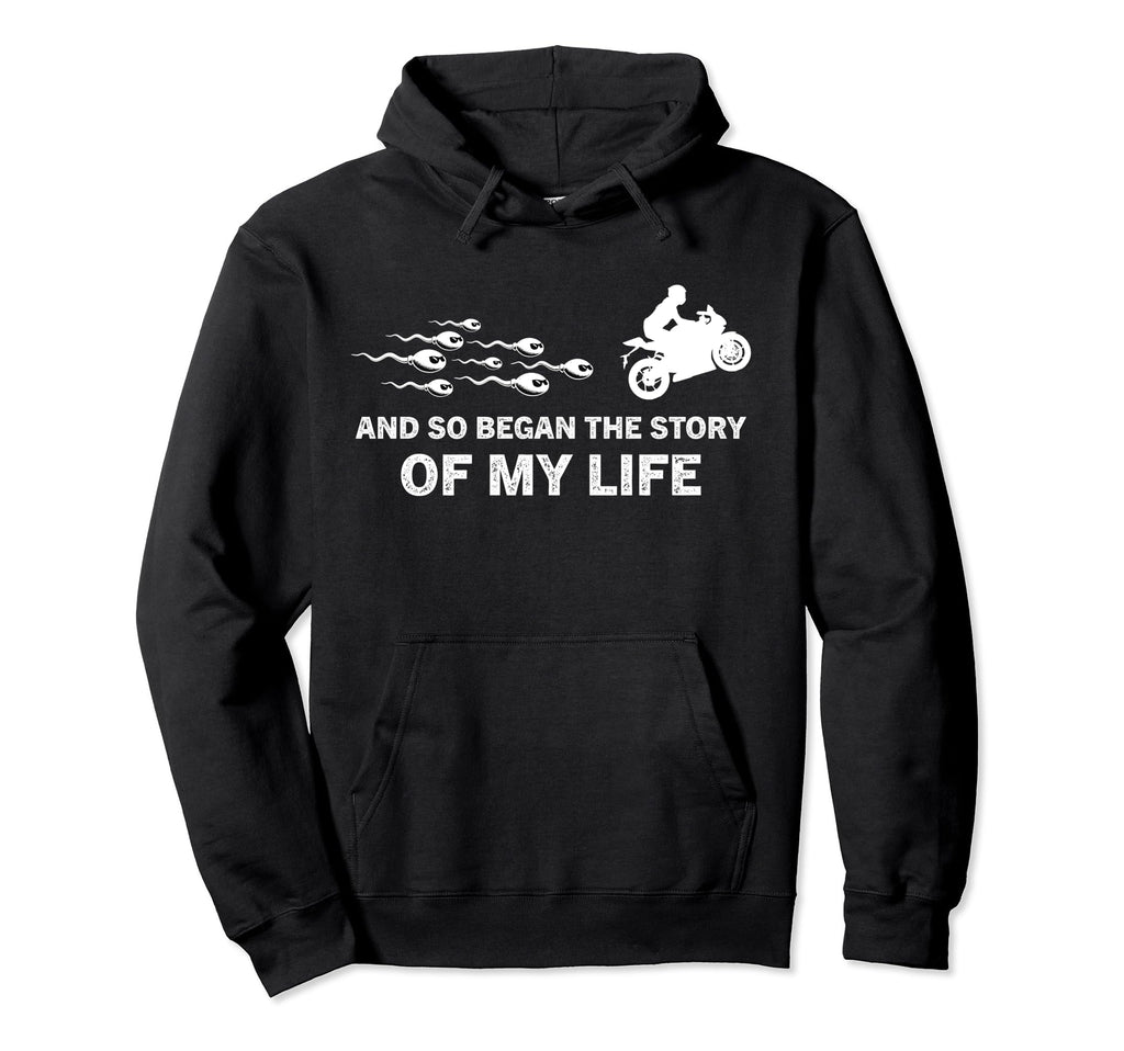 Motorcycle Evolution Shadow Biker Hoodie - Graphic Print for Adults - T-Shirt, Sweatshirt, Hoodie