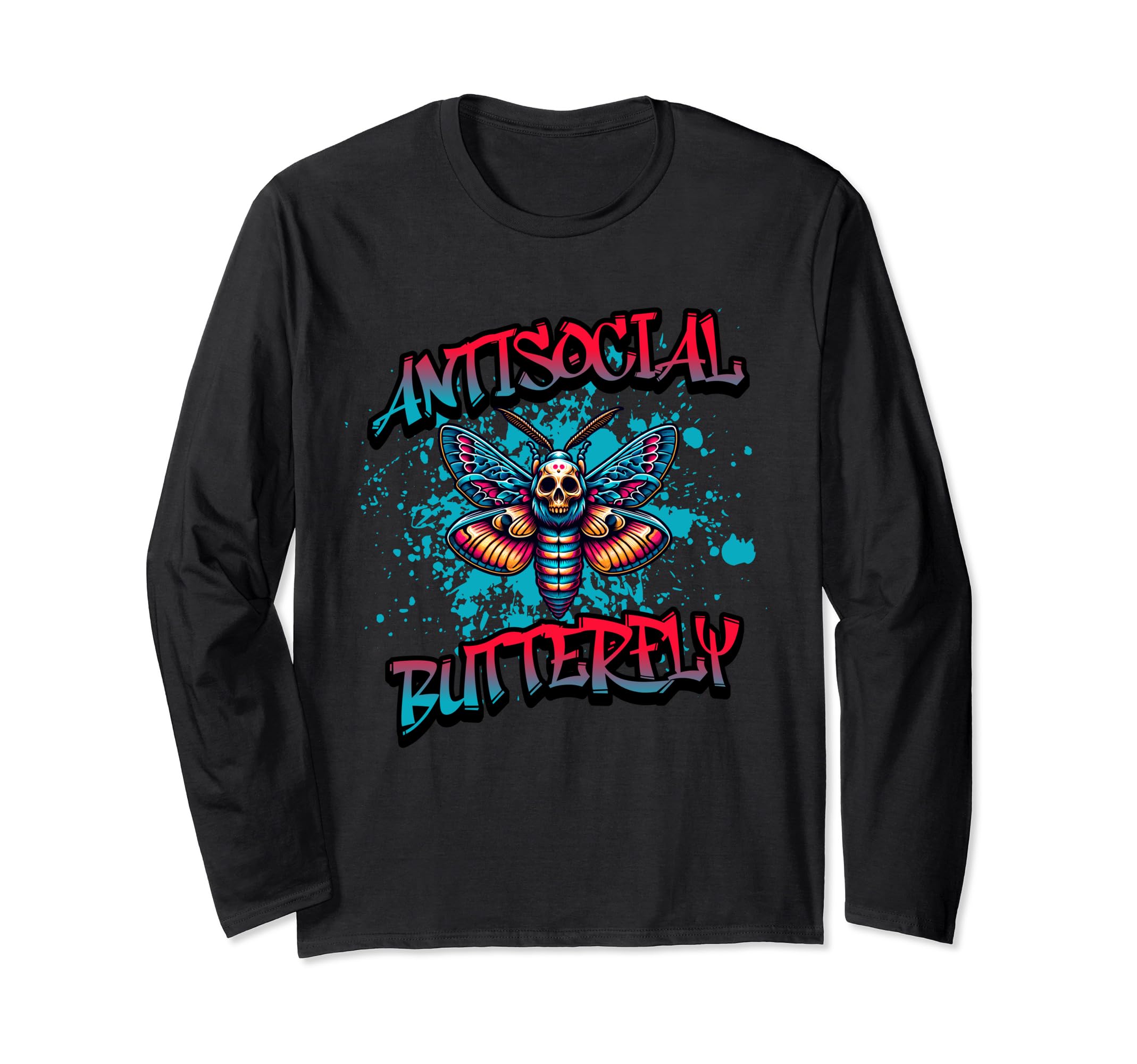 Antisocial Butterfly Funny Graffiti T-Shirt - Streetwear Style Unisex - T-Shirt, Sweatshirt, Hoodie