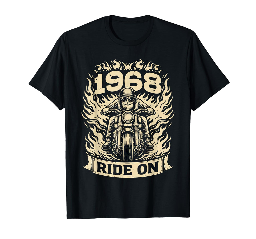 Biker 1968 Ride Birthday Motorcycle T-Shirt - Aesthetic Graphic Men Women - T-Shirt, Sweatshirt, Hoodie